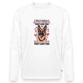 German Shepherd Dog Breed - Men's Premium Organic Long Sleeve Shirt - white - Front - Nico (187cm)