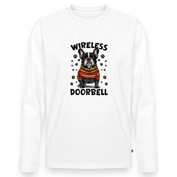 French Bulldog Frechie Dog Breed Wireless Doorbell - Men's Premium Organic Long Sleeve Shirt - white - Front - Nico (187cm)
