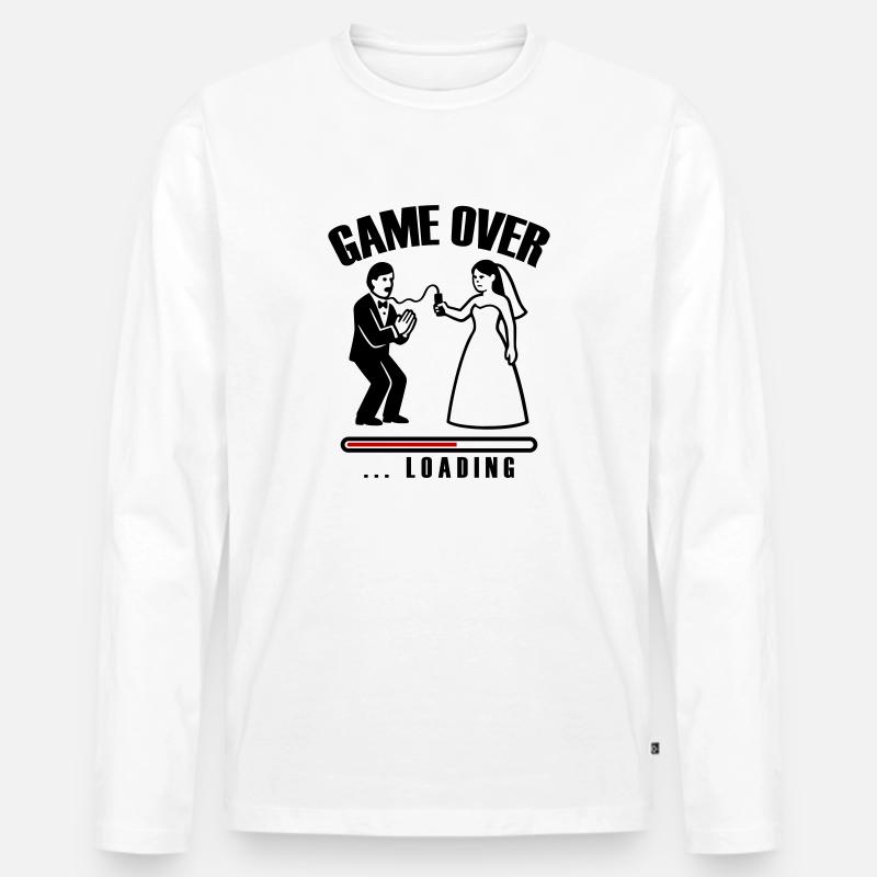 Game Over Loading Hochzeit - Männer Premium Bio Langarmshirt - Weiß