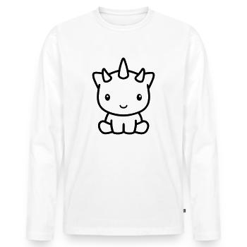 triceratops - Men's Premium Organic Long Sleeve Shirt - white - Front - Nico (187cm)