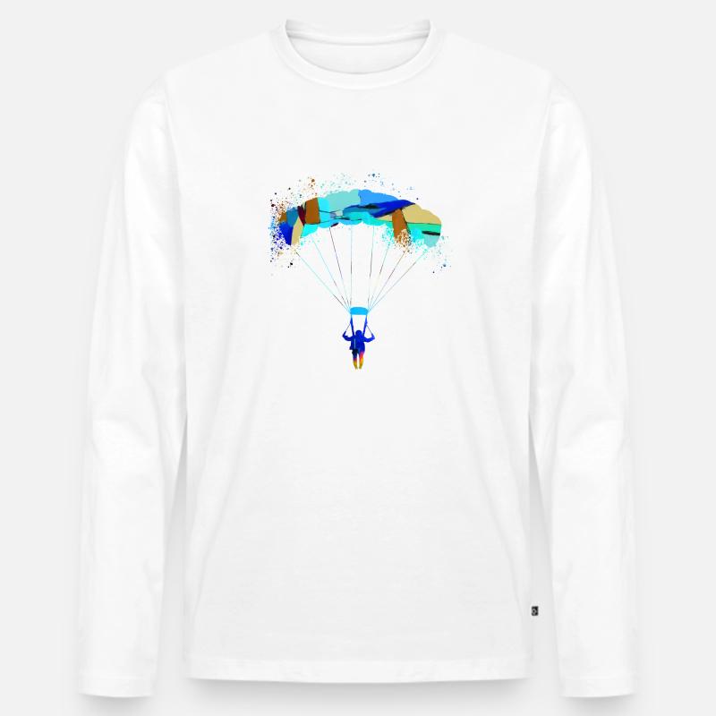 fallschirm,fallschirmflieger,graffiti,gleitschirm - Männer Premium Bio Langarmshirt - Weiß