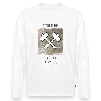 Stonemason Stone Sculptor Saying - Men's Premium Organic Long Sleeve Shirt - white - Front - Nico (187cm)