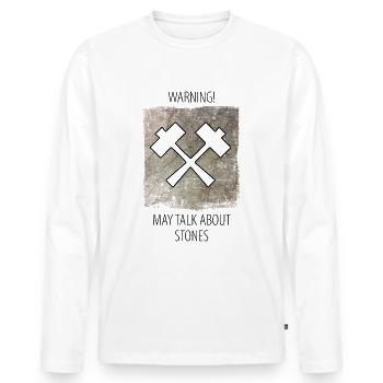 Stonemason Stone Sculptor Saying - Men's Premium Organic Long Sleeve Shirt - white - Front - Nico (187cm)
