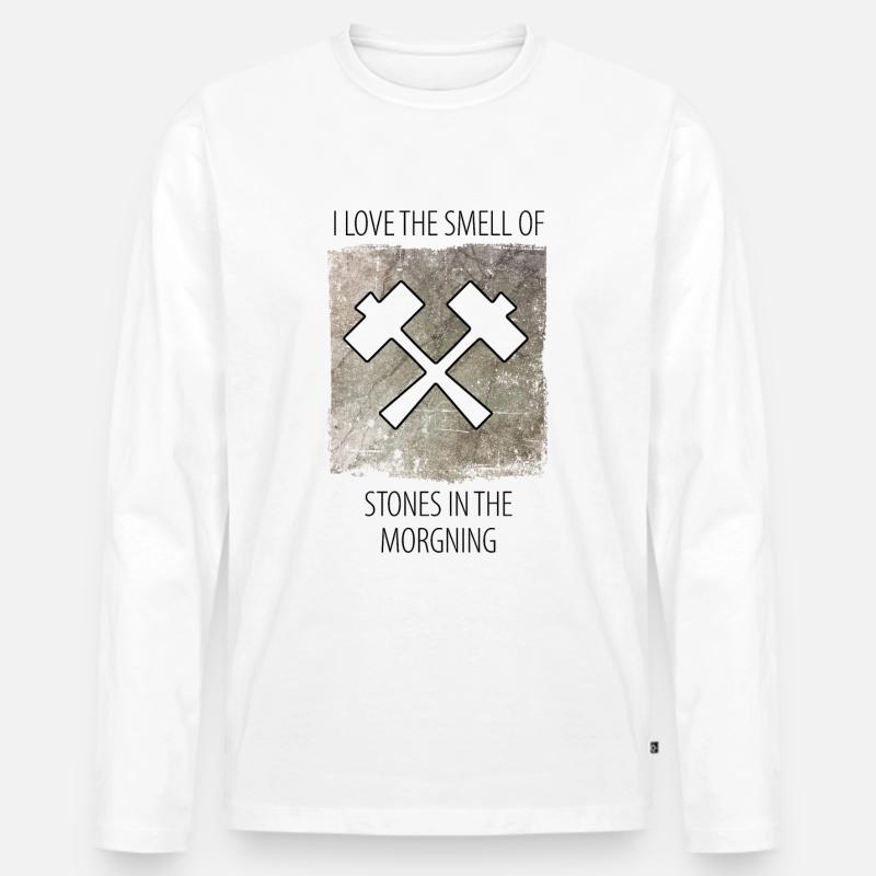 Steinmetz Steinbildhauer Spruch - Männer Premium Bio Langarmshirt - Weiß