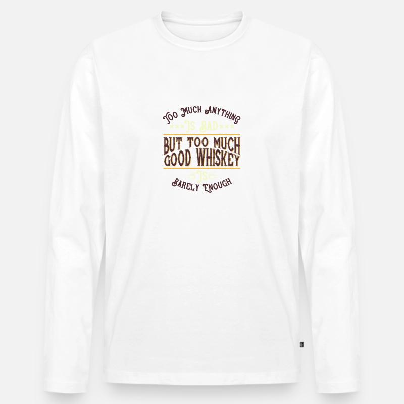 GOOD WHISKEY - Männer Premium Bio Langarmshirt - Weiß