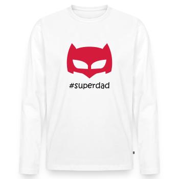 super papa - T-shirt manches longues Premium bio Homme - blanc - Devant - Nico (187cm)
