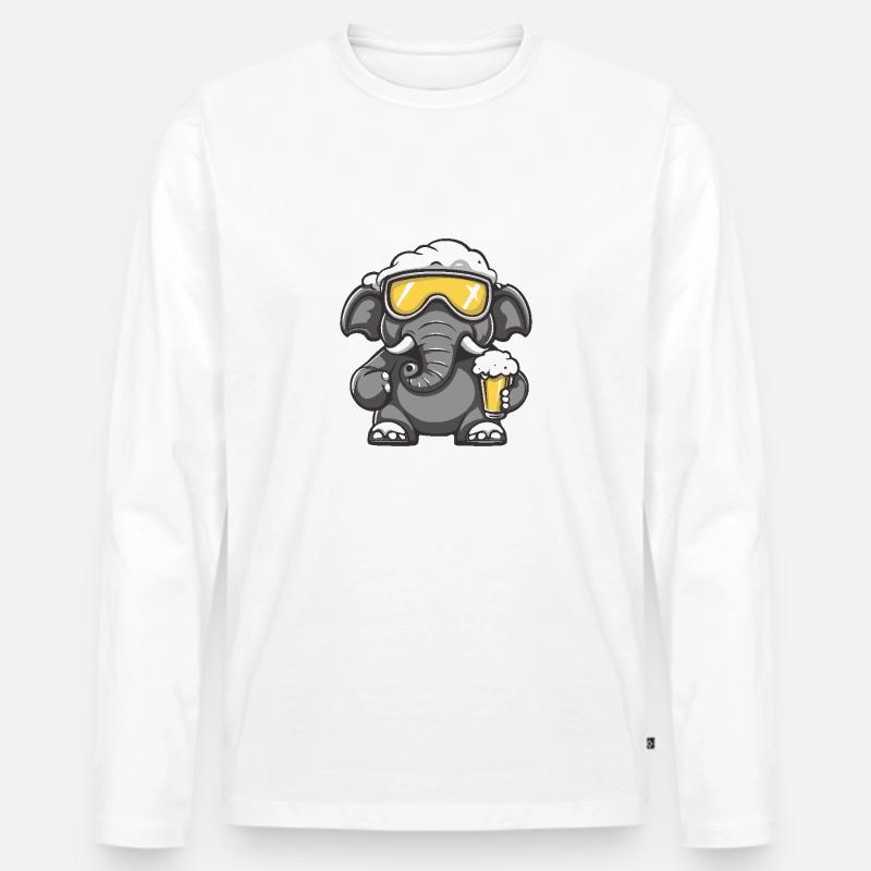 Mammut Apres Ski Bier - Männer Premium Bio Langarmshirt - Weiß