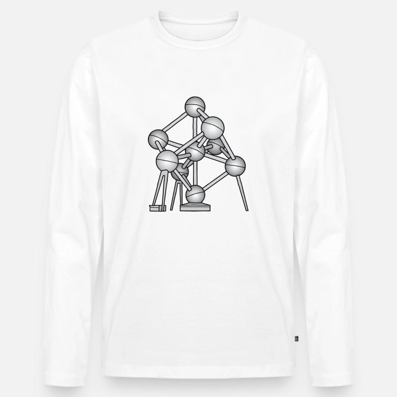 Atomium Brüssel - Männer Premium Bio Langarmshirt - Weiß