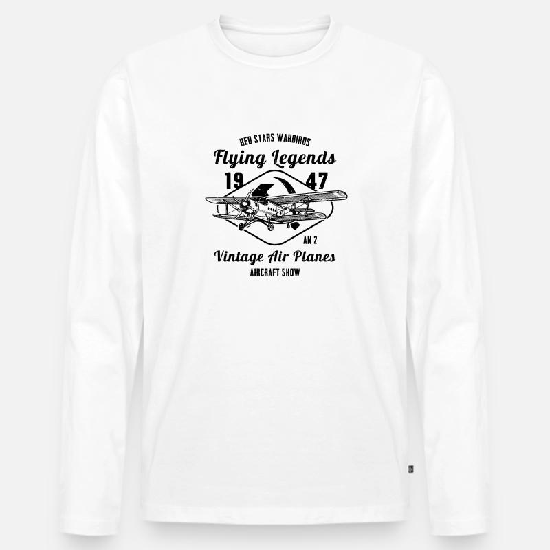 An-2 Antonov Flugzeug Doppeldecker Geschenk - Männer Premium Bio Langarmshirt - Weiß