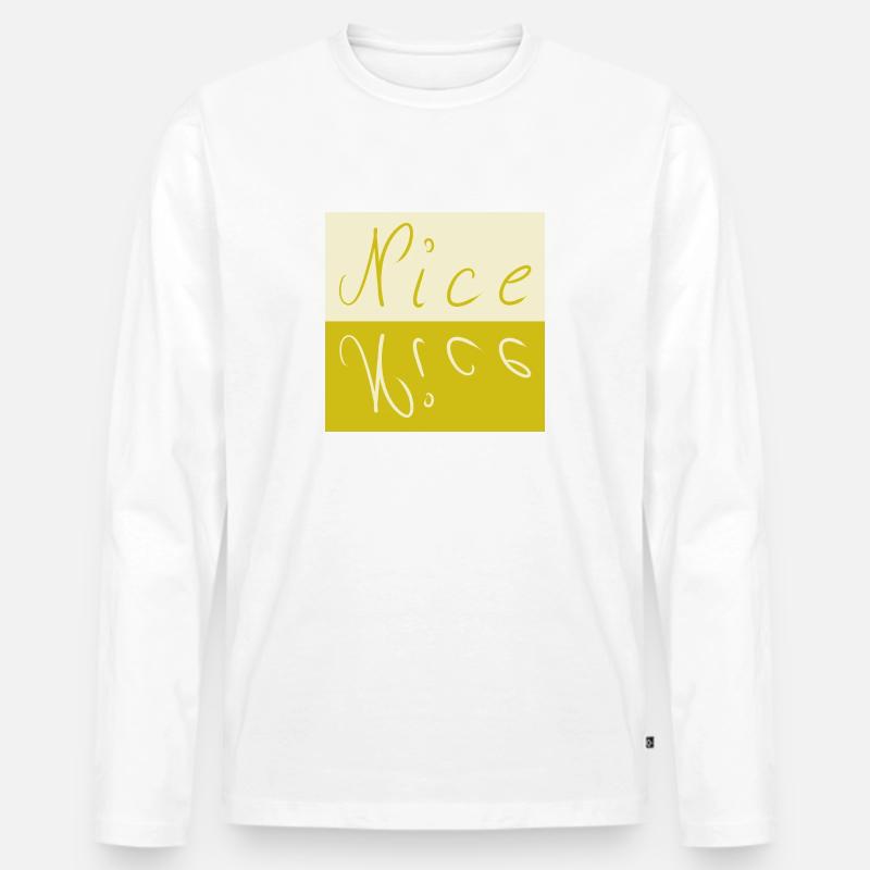 Nice - Männer Premium Bio Langarmshirt - Weiß