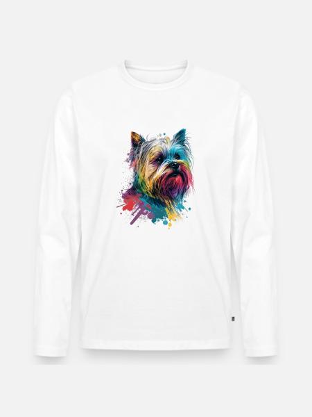 Yorkshire Terrier - Men's Premium Organic Long Sleeve Shirt - white