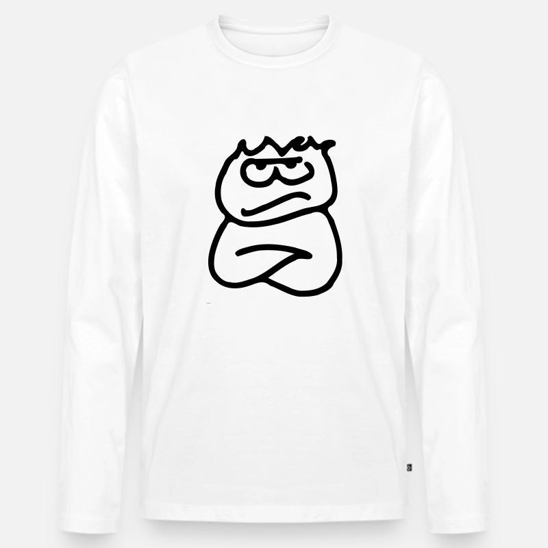 Ungeduld - Männer Premium Bio Langarmshirt - Weiß