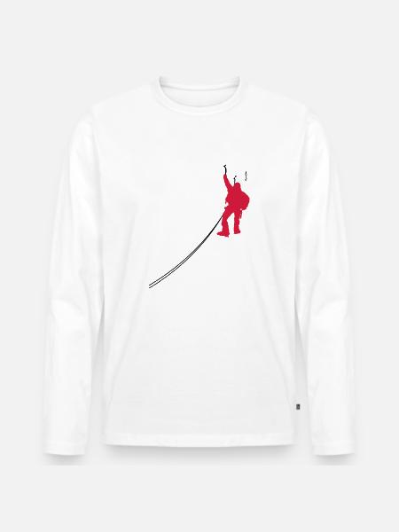 Bergsteiger Climbing Shir - Männer Premium Bio Langarmshirt - Weiß
