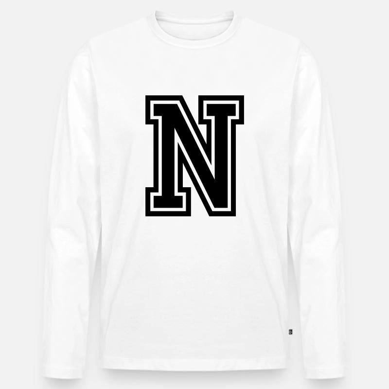 N - Männer Premium Bio Langarmshirt - Weiß