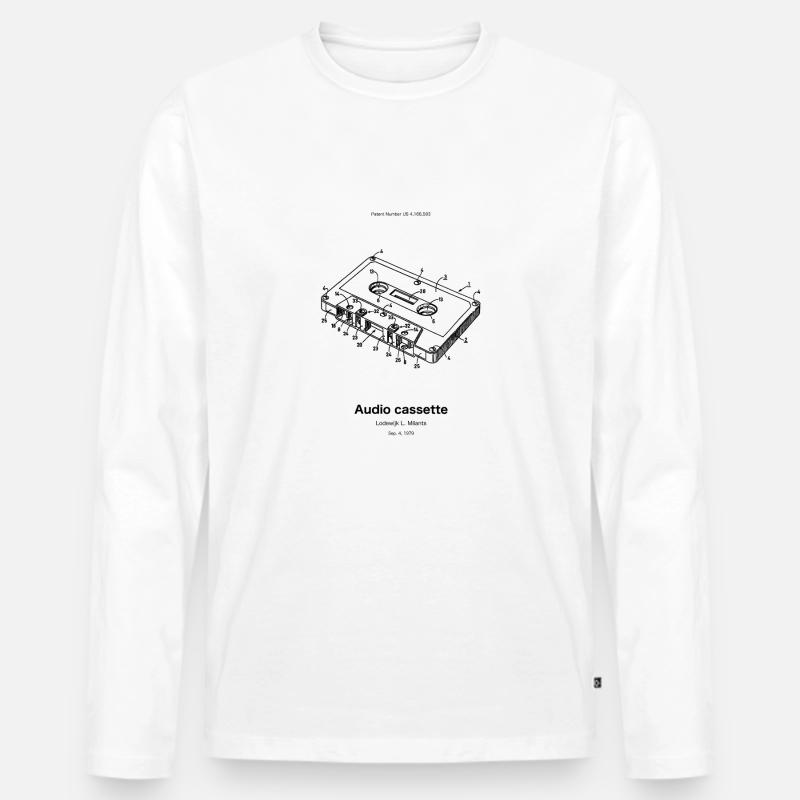Audio compact cassette - Männer Premium Bio Langarmshirt - Weiß
