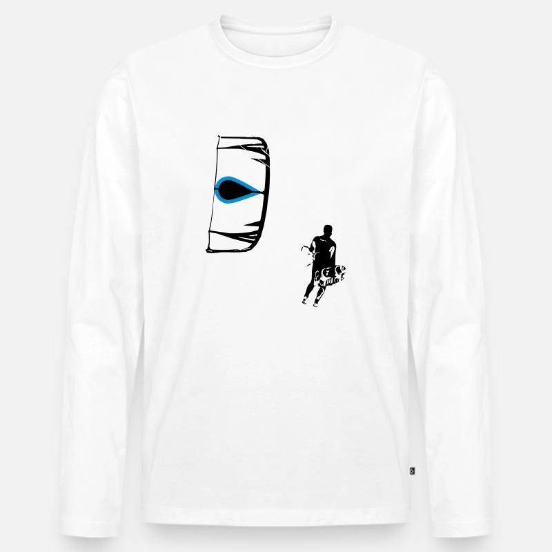 Kiter - Männer Premium Bio Langarmshirt - Weiß