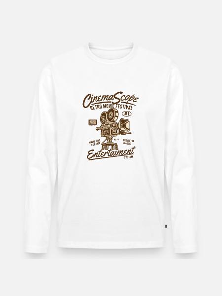 Movie Festival - Männer Premium Bio Langarmshirt - Weiß