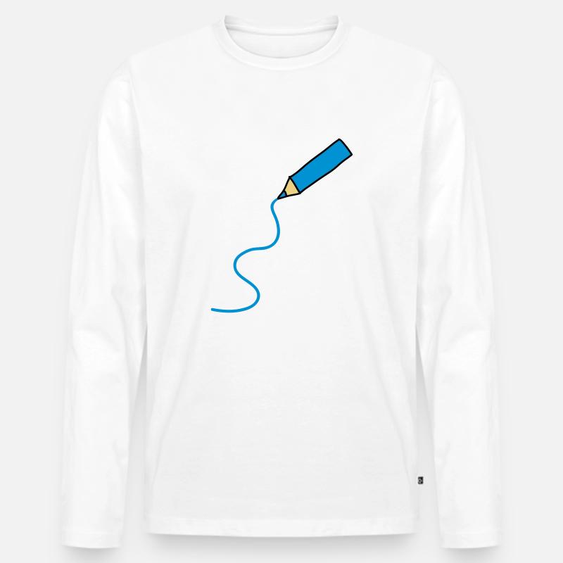 easy_drawing_3c - Männer Premium Bio Langarmshirt - Weiß