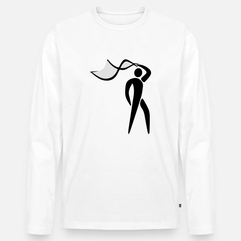 Wedler abstrakt - Männer Premium Bio Langarmshirt - Weiß