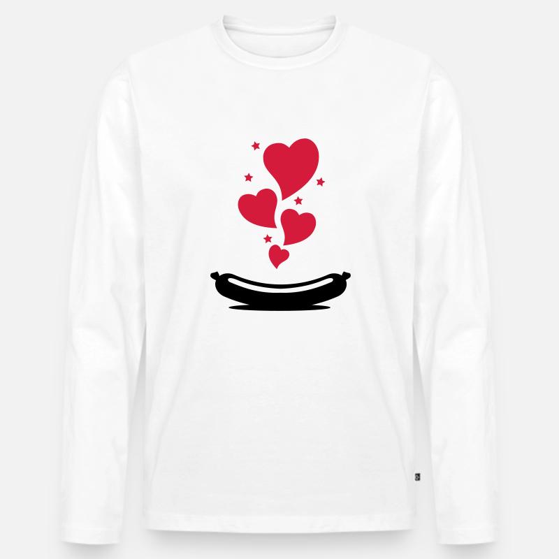 love_wurst_f2 - Männer Premium Bio Langarmshirt - Weiß