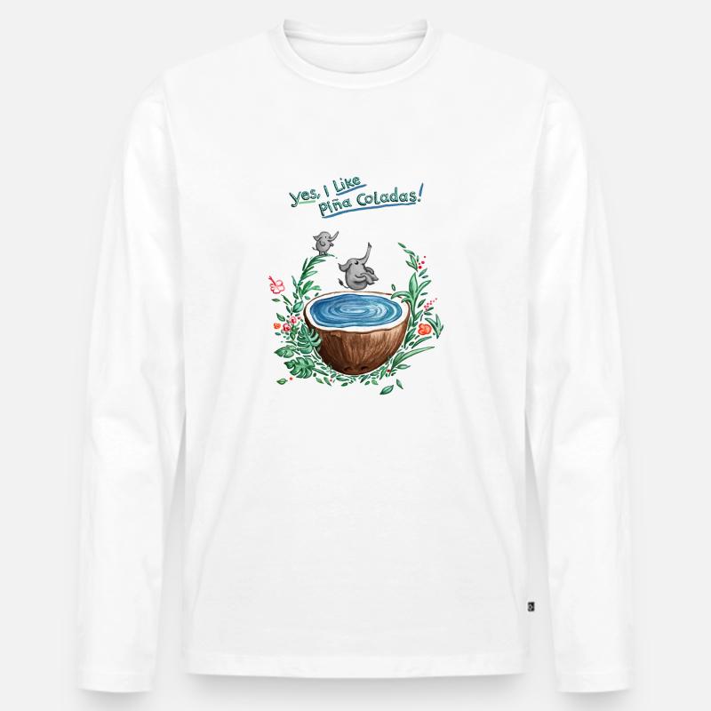 Pina Colada Pool - Männer Premium Bio Langarmshirt - Weiß