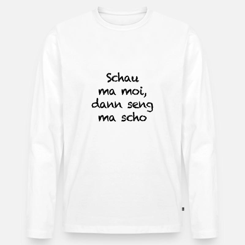 Schau ma moi - Männer Premium Bio Langarmshirt - Weiß