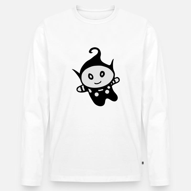 Kobold - Männer Premium Bio Langarmshirt - Weiß
