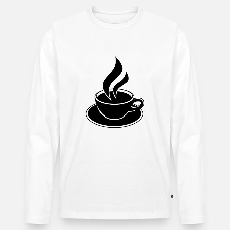 Coffee Cup Design - Männer Premium Bio Langarmshirt - Weiß