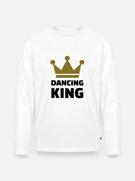 Dancing King - T-shirt manches longues Premium bio Homme - blanc