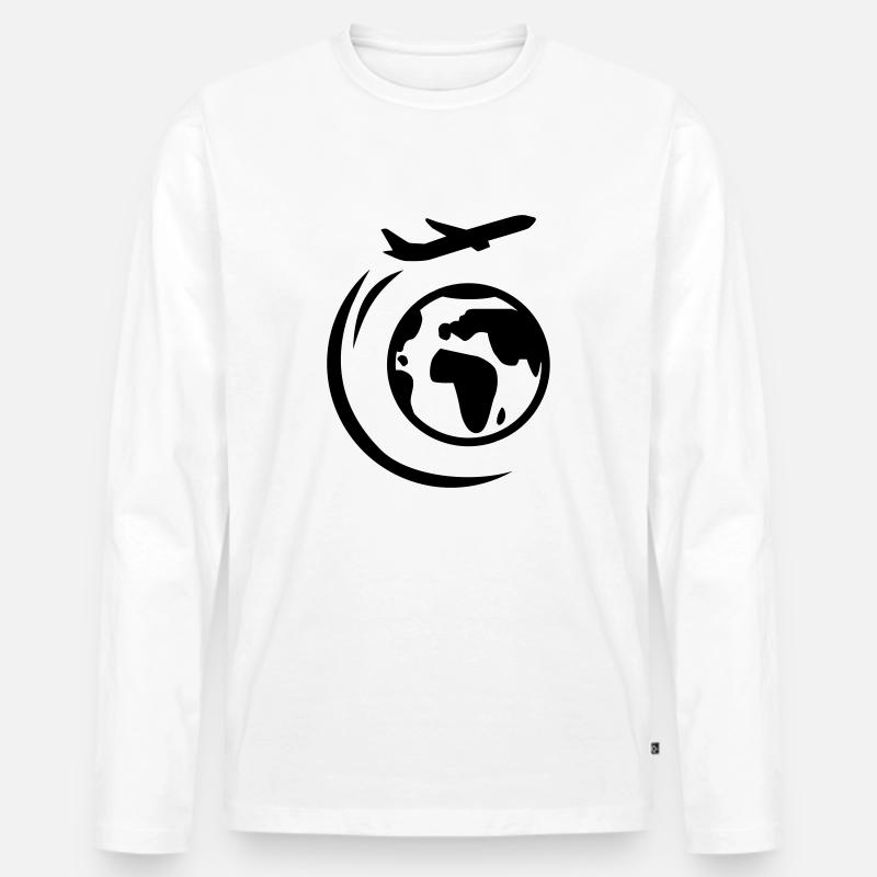 Flugzeug - Männer Premium Bio Langarmshirt - Weiß