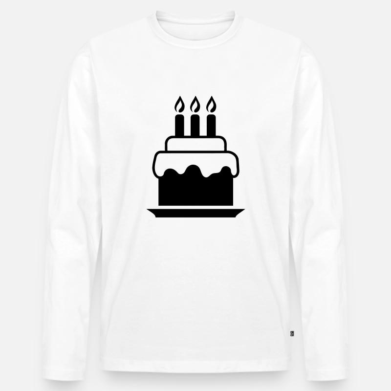 Kuchen - Männer Premium Bio Langarmshirt - Weiß