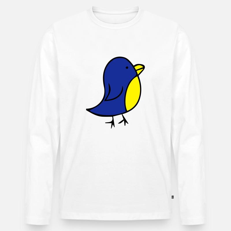 cute-bird - Männer Premium Bio Langarmshirt - Weiß