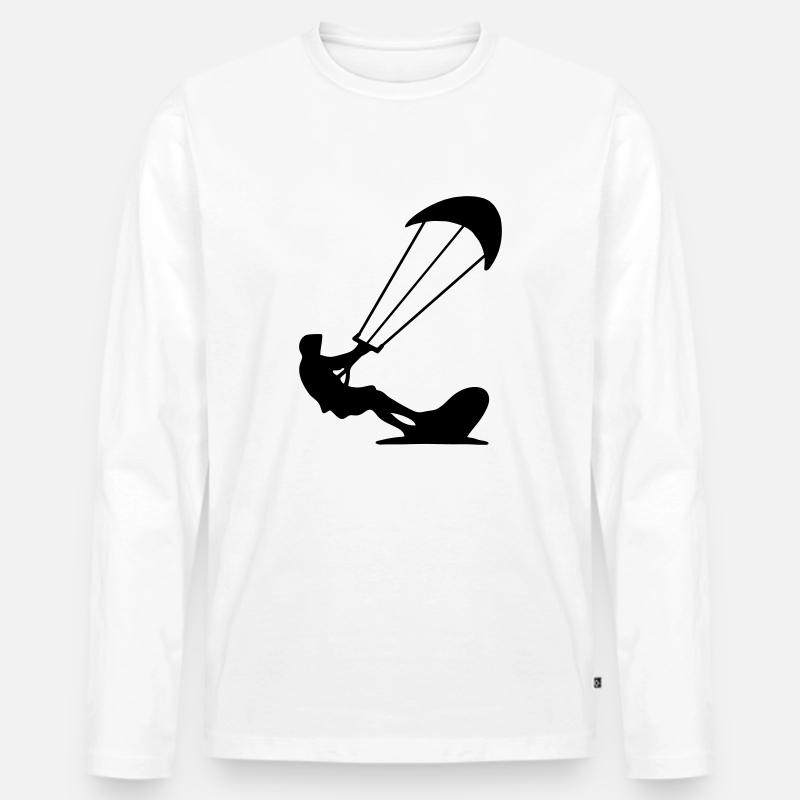 Kitesurfer - Kiteboarding - Männer Premium Bio Langarmshirt - Weiß