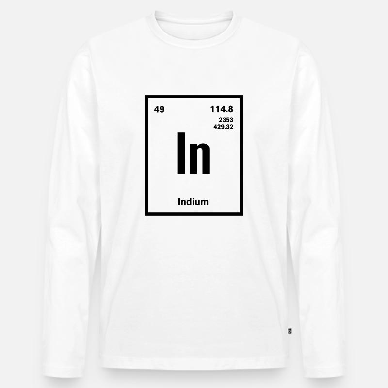 Indium Element im Periodensystem - Männer Premium Bio Langarmshirt - Weiß
