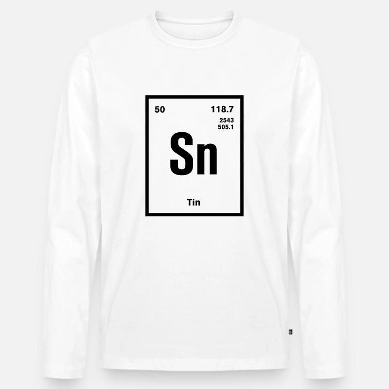 Tin Element im Periodensystem - Männer Premium Bio Langarmshirt - Weiß