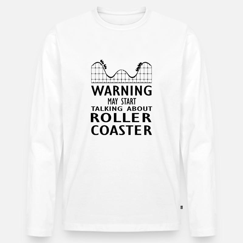 Rollercoaster Achterbahn - Männer Premium Bio Langarmshirt - Weiß