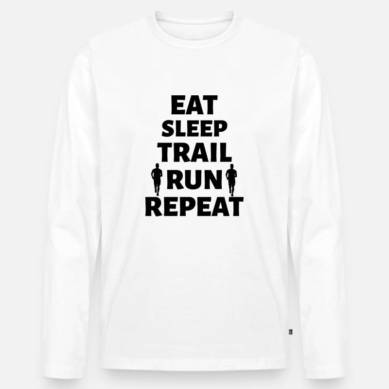Marathon Running - Männer Premium Bio Langarmshirt - Weiß