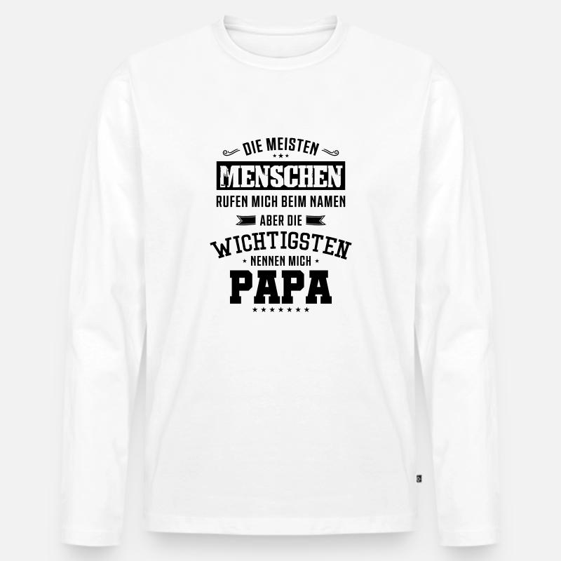 papa spruch - Männer Premium Bio Langarmshirt - Weiß