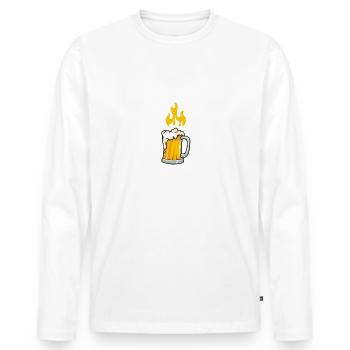 Barbecue et bière les meilleurs amis de l homme 2 - T-shirt manches longues Premium bio Homme - blanc - Devant - Nico (187cm)