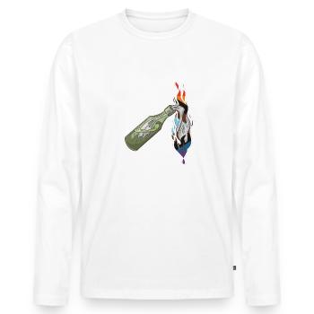 Der erste Stolz war ein Aufstand! - Männer Premium Bio Langarmshirt - Weiß - Vorne - Nico (187cm)