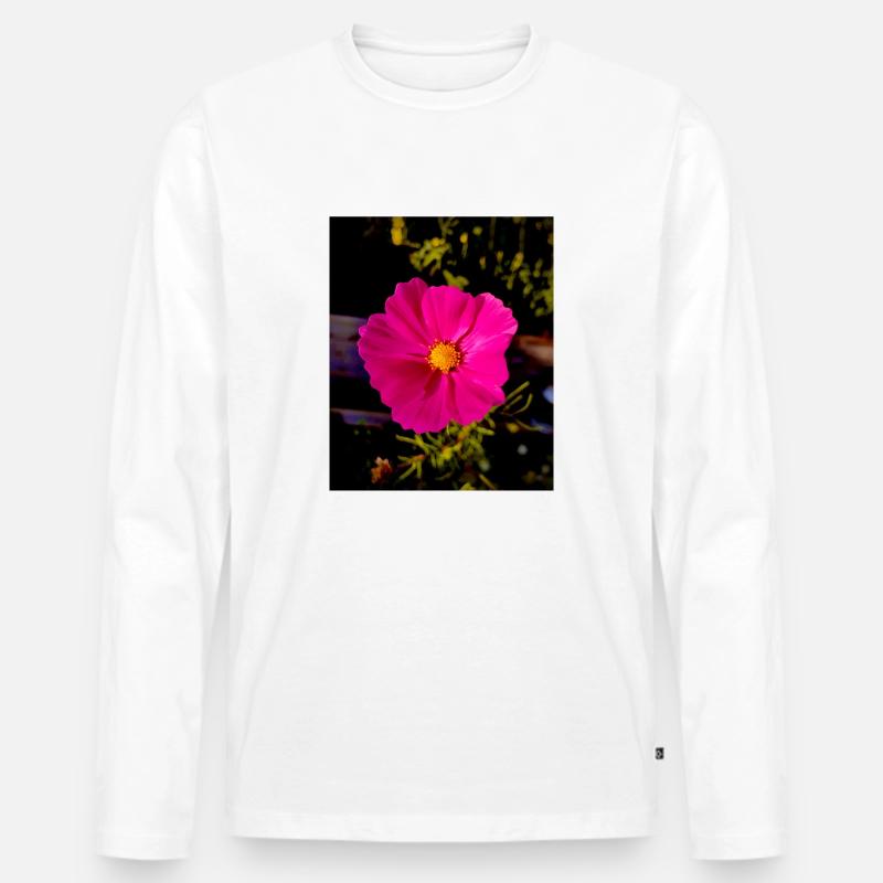 Cosmea - Männer Premium Bio Langarmshirt - Weiß