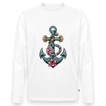 Anchor Harbour - Men's Premium Organic Long Sleeve Shirt - white - Front - Nico (187cm)