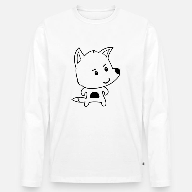 fuchs comic - Männer Premium Bio Langarmshirt - Weiß