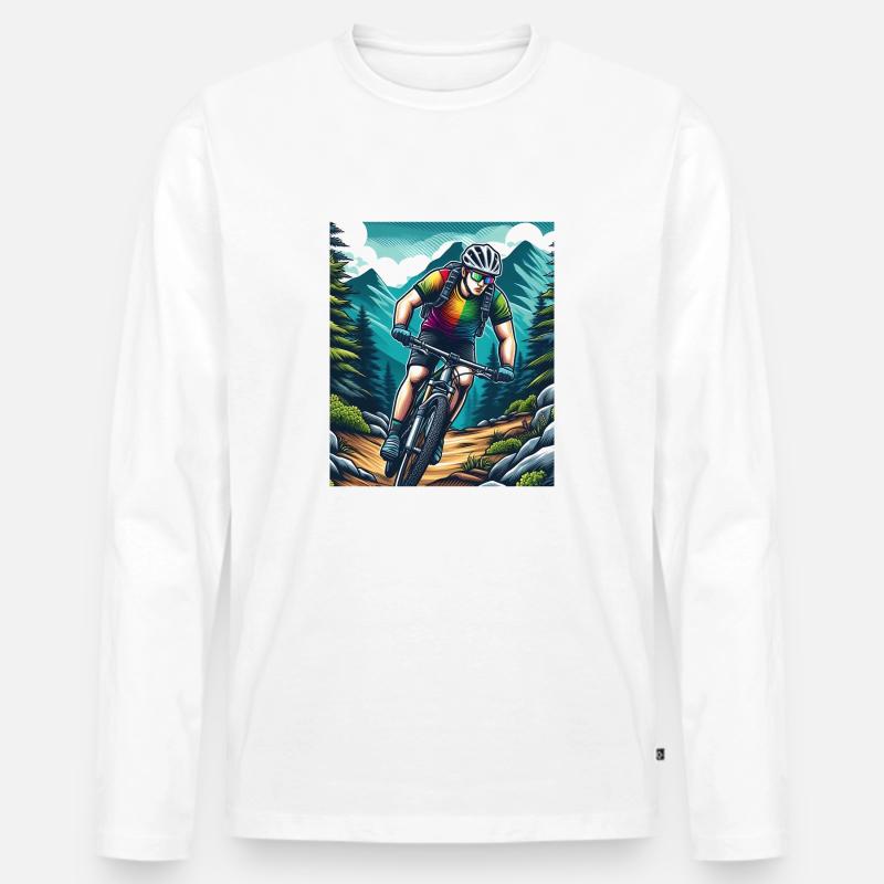 Radfahrer - Männer Premium Bio Langarmshirt - Weiß