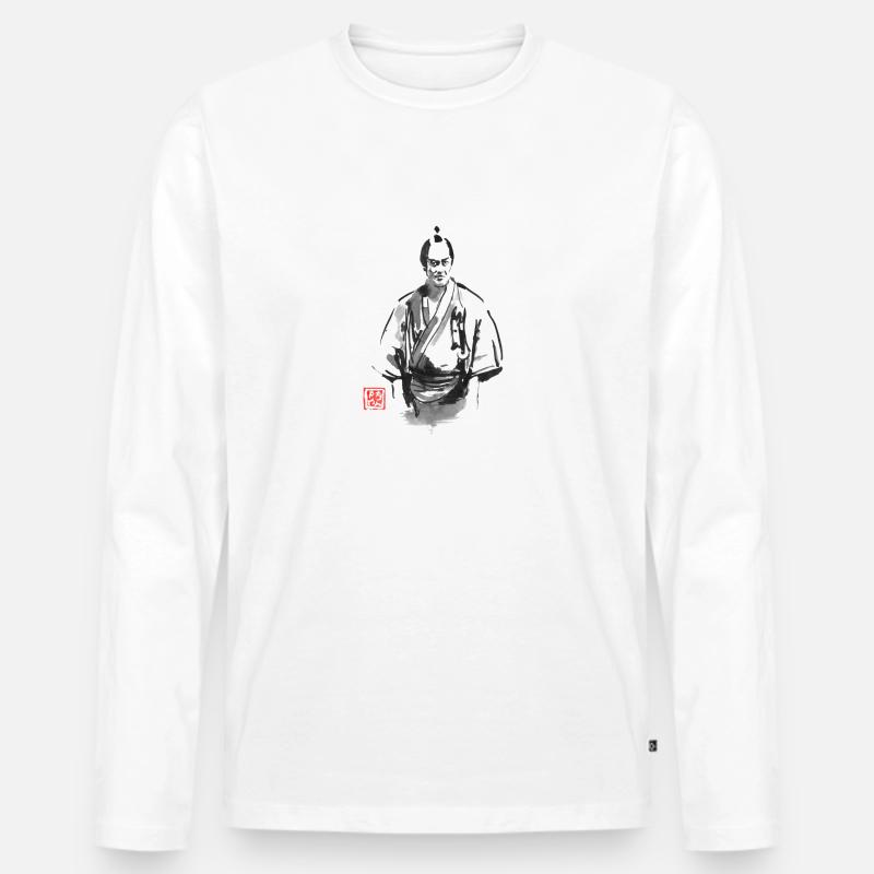 Schlechte Samurai - Männer Premium Bio Langarmshirt - Weiß