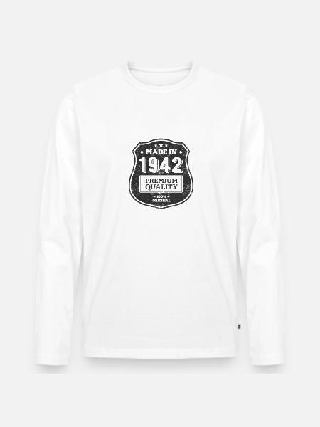 MADE IN 1942 - Men's Premium Organic Long Sleeve Shirt - white