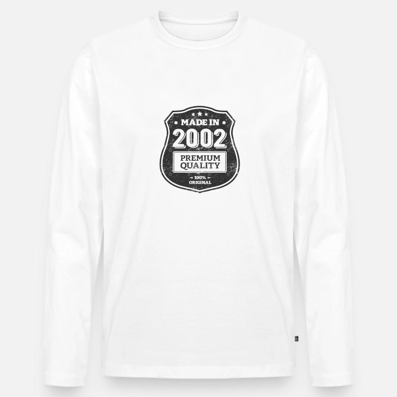 HERGESTELLT 2002 - Männer Premium Bio Langarmshirt - Weiß