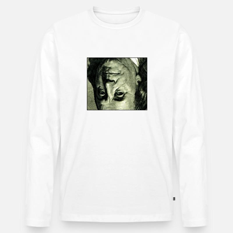 Herr Geld - Männer Premium Bio Langarmshirt - Weiß