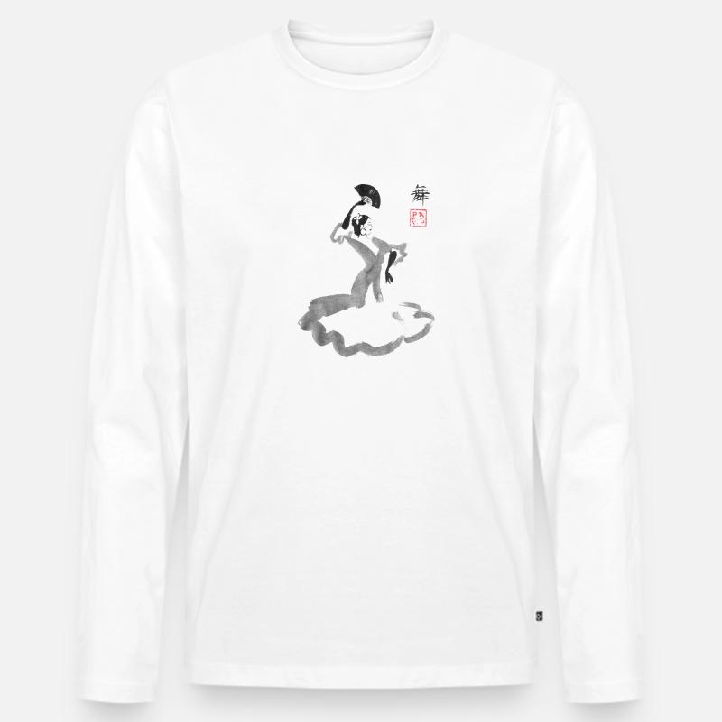 Spanische Tänzerin - Männer Premium Bio Langarmshirt - Weiß