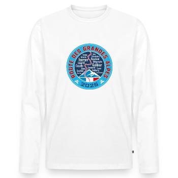 Route des Grandes Alpes V3 | 2025 - T-shirt manches longues Premium bio Homme - blanc - Devant - Nico (187cm)